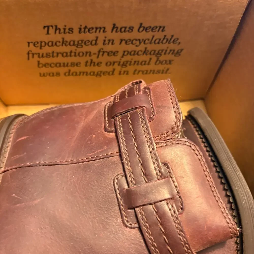 Clarks Maye Ease Leather Boots 6 NWT Dark Brown Ankle Bootie Zip Western Comfort